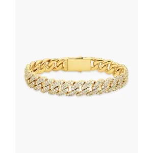 JAXXON Iced Out Cuban Link Bracelet 10mm - Gold - Box Clasp