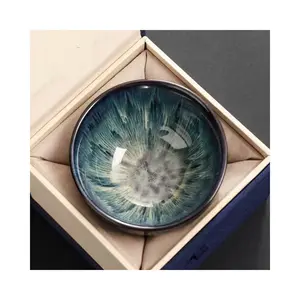 Yao Bian Brushed Rim Tea Cup Ceramic Master Cup Kiln Change Single Cup Household Tea Set Personal Exclusive Jian Zhan for Unique Elegant Drinking Experience