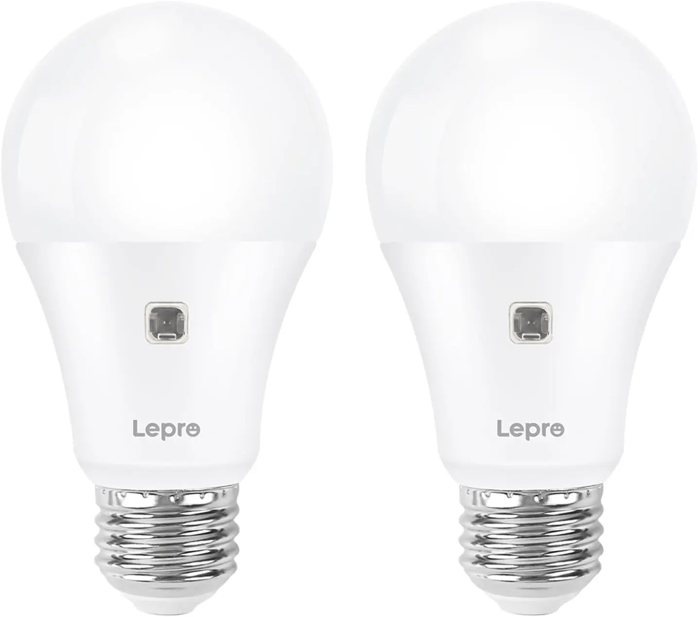 Lepro Dusk to Dawn Light Bulbs Outdoor Lighting, Auto On/Off, Light Sensor LED Bulbs, 60 Watt Equivalent, Non-Dimmable, A19 E26 Medium Screw Base, 9W 806 Lumens, Soft White, Pack of 2