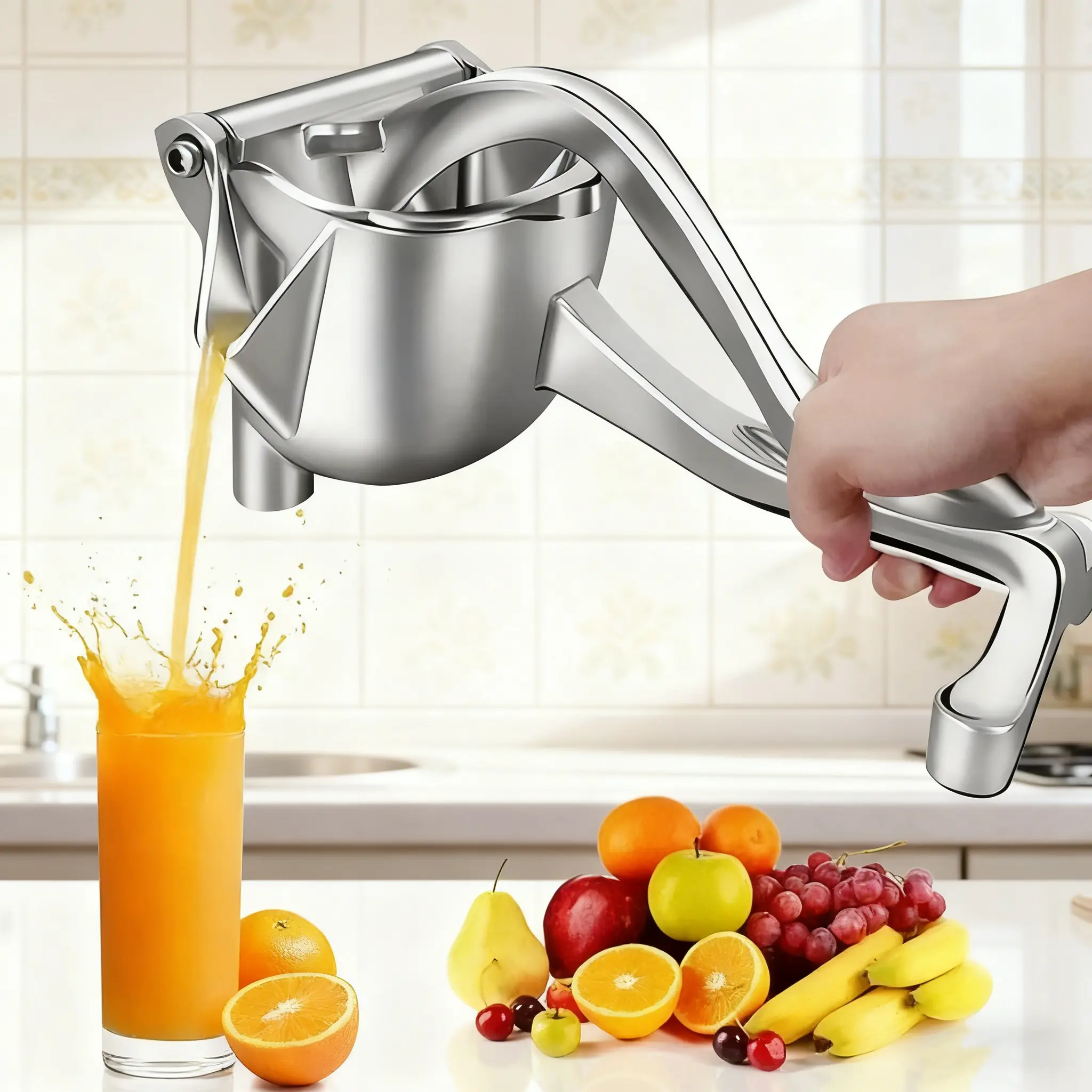 Aluminum manual press -Silent Hand juicer Effortless vegetable & Fruit Juice Extraction at Home!