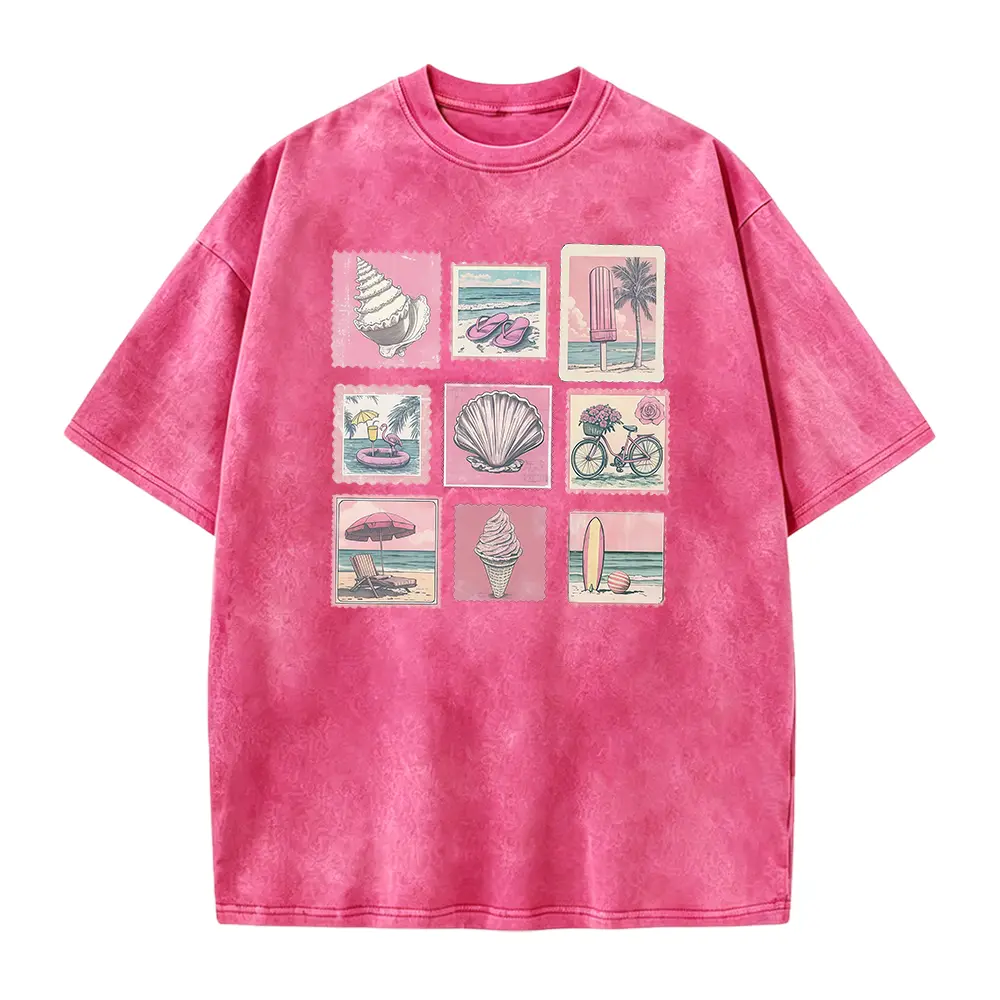 Vintage Beach Summer Vacation Shirt, Coastal Beach Apparel, Beachy Tee, Vintage Stamp Shirt for Women, Cute Summer Clothes, Sea Lovers Shirt