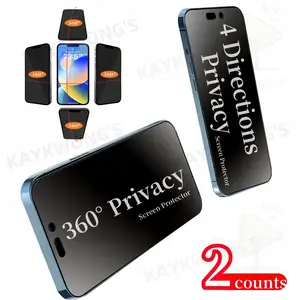 KAYKWONG'S 360° Privacy Tempered Glass Screen Protector, Full Coverage Anti-spy Phone Screen Protector, Phone Accessories Compatible with iPhone 17/16/15/14 Series, Cases