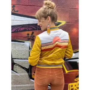 Unisex Dolly Western Mustard Bomber Jacket