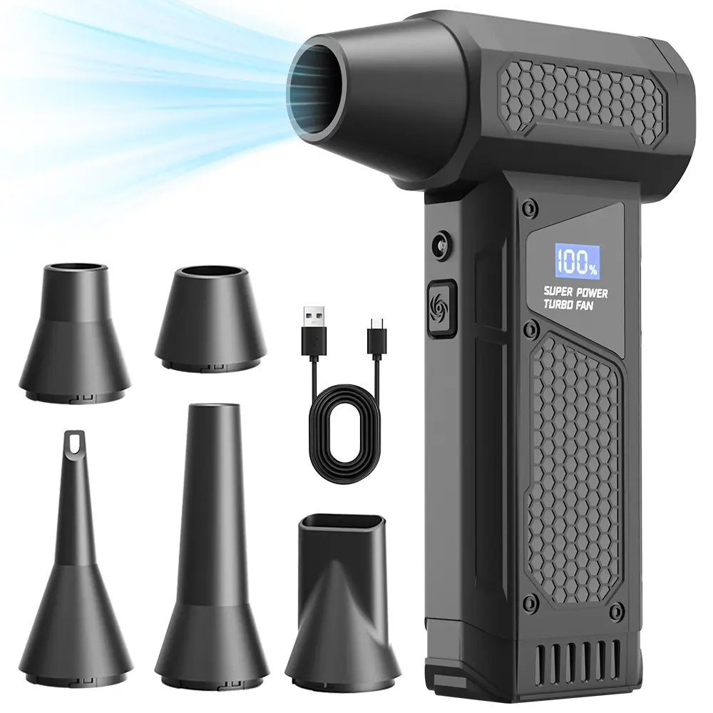 One piece of Portable Handheld High-Speed Turbine Fan Dust Blaster, Inflatable Function, 150w Brushless Motor, Rechargeable Multi-Functions Electronic air duster, Super Power Blower