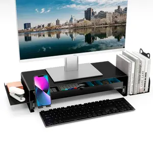 NXmateland Heavy-duty Metal Monitor Stand  Ergonomic Neck-care Monitor Stand Storage-friendly Foldable Monitor Stand