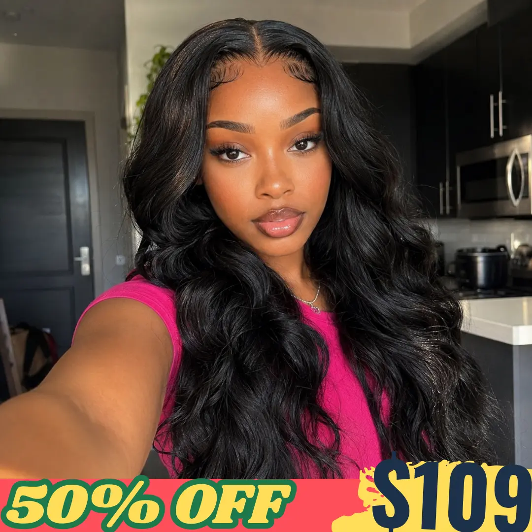 【Limited Stock】Sunber Affordable Body Wave 13x4 Lace Frontal Wigs Pre Cut Pre Bleached Pre Plucked With Drawstring Fit All Head Sizes Beginner Frienly For Women SoHoChic TikTokShopBackToSchool