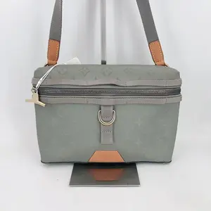 Pre-owned Louis Vuitton Leather Crossbody Bags Monogram Titanium Messenger PM