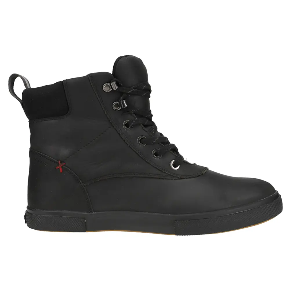 Xtratuf Mens Leather Ankle Deck Round Toe Lace Up Casual Boots Ankle - Black