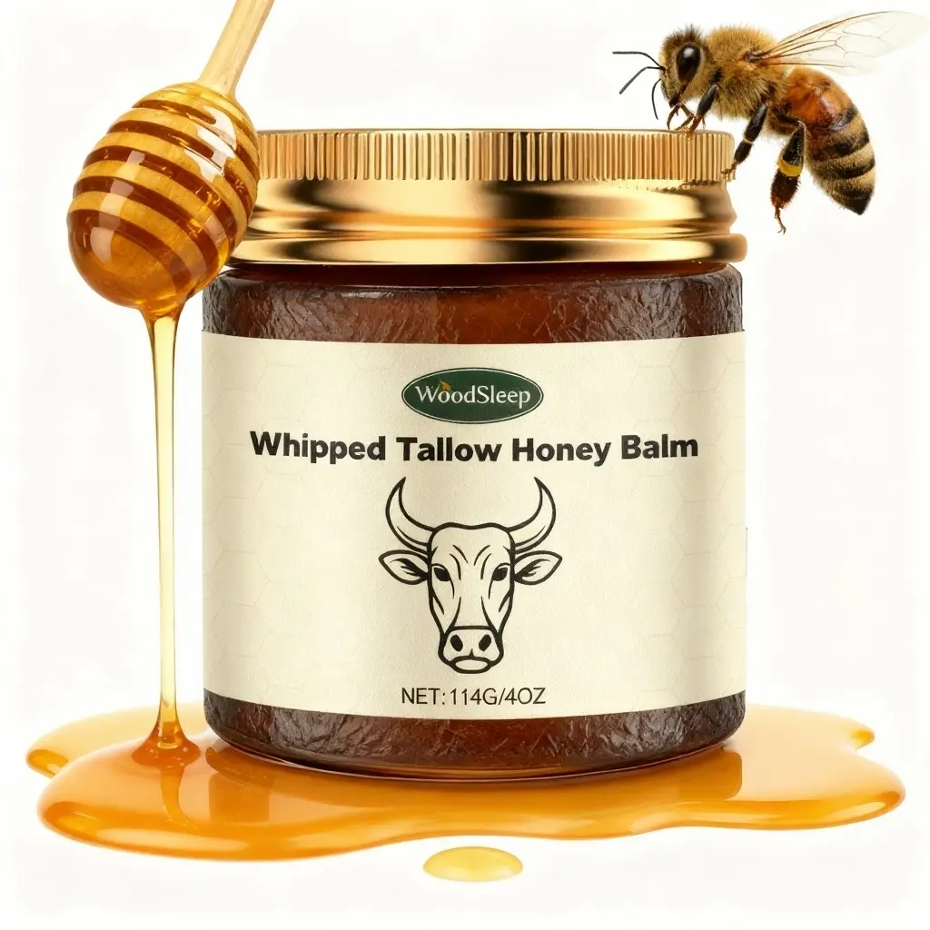 Organic Grass-Fed Beef Tallow Honey Balm Moisturizer - Non-Toxic, Alcohol-Free, Infused Tallow Body Butter for Deep Hydration, Skin Barrier Repair, All Skin Types, Non-Toxic Body Butters