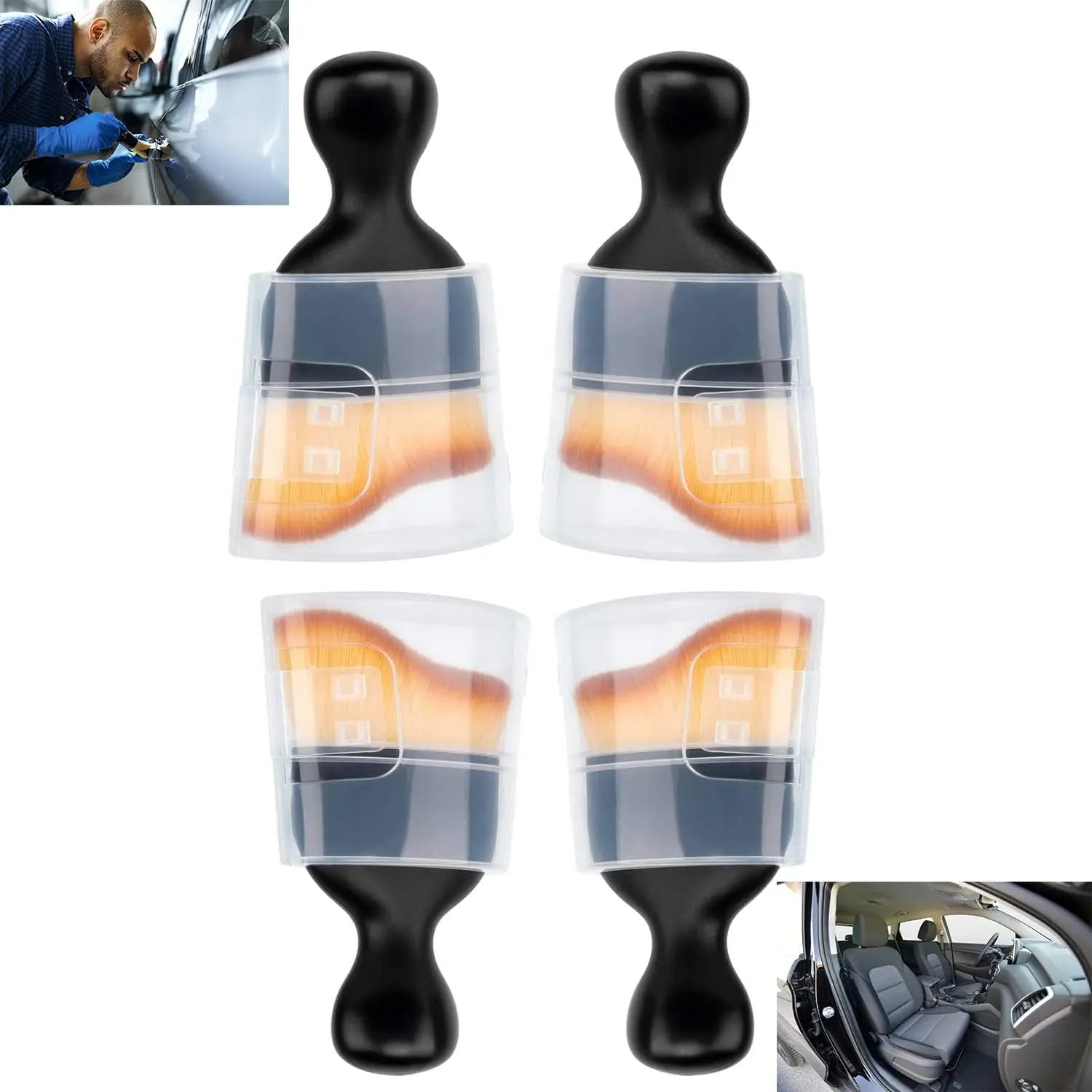 4 Pack  Interior Cleaning Soft Brushes  Interior Beauty BrushCar Interior Dusting BrushSuitable for Cleaning  Interior or ExteriorAir Conditioning Vents LeatherComputers