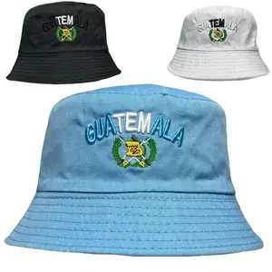 Guatemala Flag Embroidered Bucket Hat, Unisex, Casual Street Style