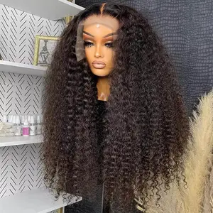 Bling Hair Deep Wave 13x6 Lace Frontal Wig 180% Density Hd Transparent Lace 13x4 Kinky Curly Lace Frontal Human Hair Wigs For Women