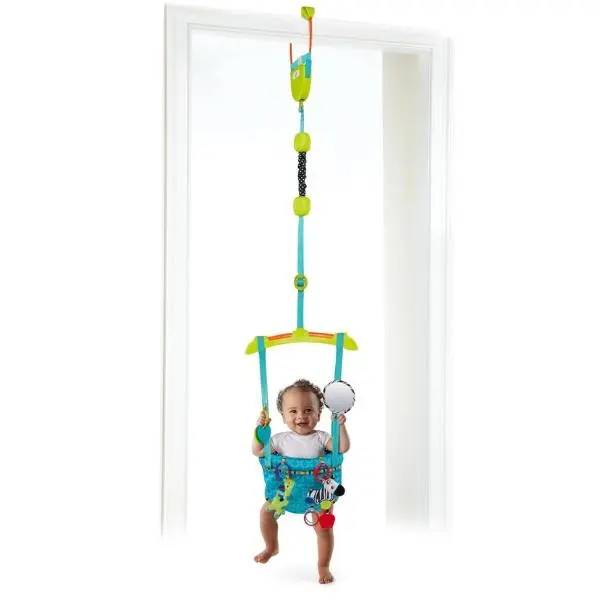 Bounce 'n Spring Deluxe Door Jumper for Baby with Adjustable Strap 6 Months and Up Max Weight 26 lbs Includes 4 Playtime Toys for Fun and Development
