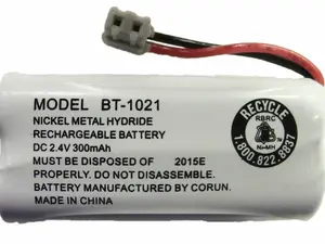 Battery BT-1021 Replacement Rechargeable Battery For Uniden Phone Systems and Cordless Handsets DC 2.4V 300mAh