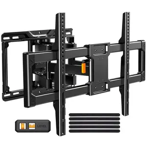 MountFTV Full Motion TV Wall Mount Bracket with Tool-Free Tilt for 42 -90 Inch TVs, 6 Articulating Arms Heavy Duty TV Wall Mount, Holds up to 132 lbs, Max 600x400mm, Fits 12”16” Wood Studs