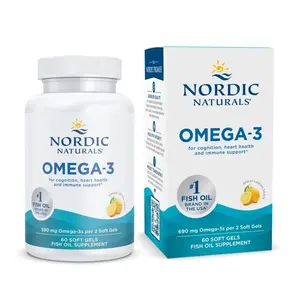 Nordic Naturals Lemon Omega-3 - Cognition, Heart Health, & Immune Support, 60 Ct
