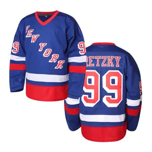 Gretzky hockey jersey #99 Embroidery details, comfortable fabric, perfect for hockey enthusiasts.