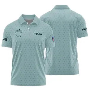 Men’s Masters Ping Golf Polo – Cyan All-Over Print Performance Shirt with a Clean Tournament Look