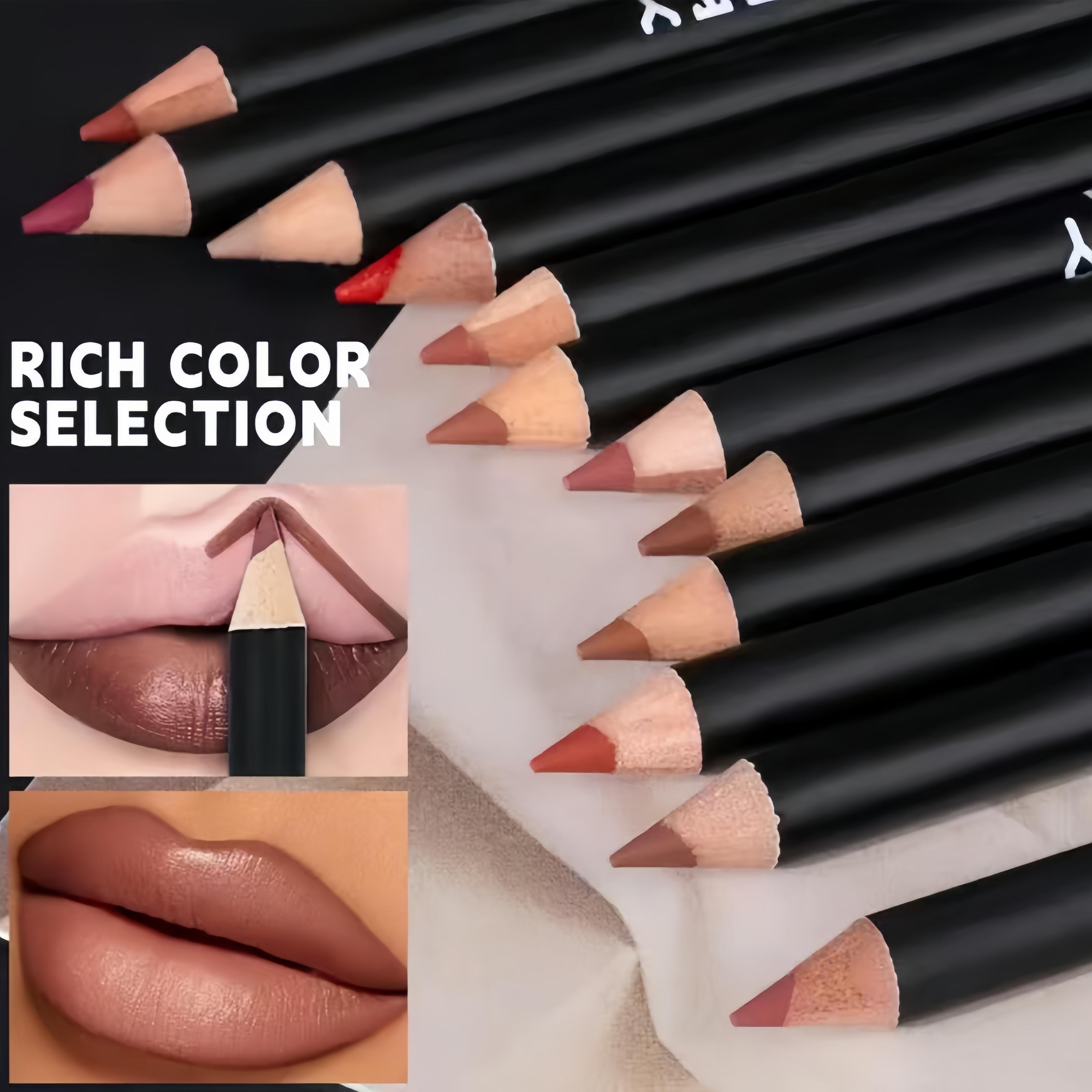 Easy Coloring Lip Liner Pencil Set, 12pcs/box Matte Lip Liners, Long-Lasting Matte Lipliner for All Occasions, Lip Makeup Cosmetic Kit, Lip Product