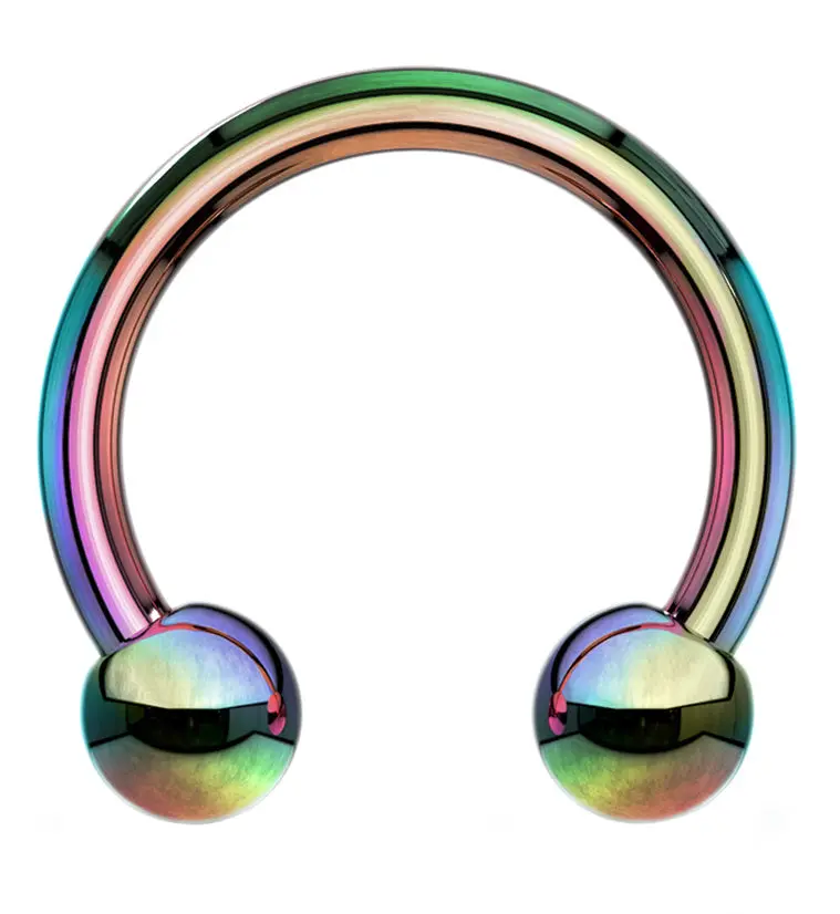 Rainbow PVD Circular Barbell