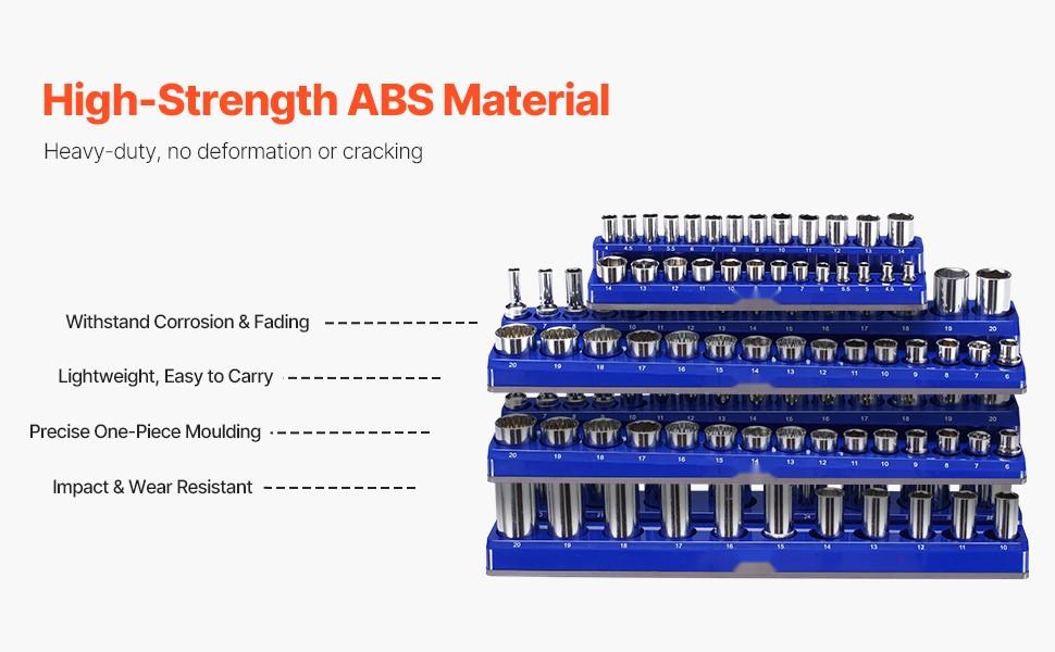 Magnetic Socket Organizer Set, 8-Piece Socket Trays in Blue and Red ...