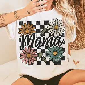 Retro Mama Floral Checkers T-shirt, Mother's Day T-shirt.