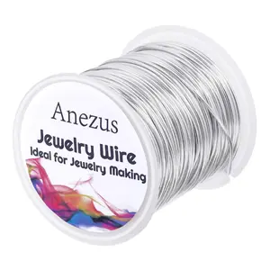 Anezus Craft Wire - Tarnish Resistant Copper Beading Wire for Jewelry Making Supplies (Silver, 18 Gauge)