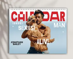 Jonathan Bailey 2026 Calendar, Funny Celebrity Wall Planner, Actor Fan Gift for Her, Celebrity Crush Merch, New Year Holiday Gift