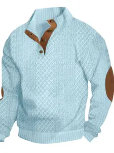 Men's Sweatshirt, Loose Casual Crewneck Long Sleeve Pullover for Outdoor Wear, Fashion Men's Clothing for Daily Wear