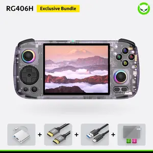 RG406H【Buy 1 Get 1 HDMI Cable(8K) +1 Multi-Port Adapter+1 Type-C Cable】Handheld Game Console Android 13, T820 processor 6nm EUV 5G SOC  4-inch IPS screen OCA  960*720 Six-Axis Gyroscope Sensor 5G WiFi Bluetooth HDMI Output 5000mAh Ready to Play