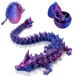 3D Printed Dragon Figurine, Single Vibrant Gradient Dragon Egg Ornament, Unique Desktop Decoration for Home and Office, Perfect Home Decor Gift