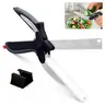 9.5in 2-in-1 Kitchen Scissors with Stainless Steel Blade, Plastic Cutting Board and Safety Lock - Multi-Functional Kitchen Utensil for Soft Vegetables, Cheese, Fruit Cutting