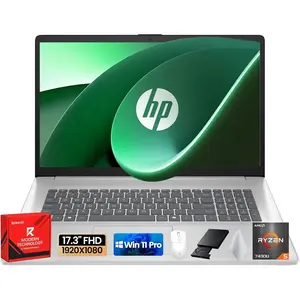 HP 17 inch Business Laptops Computer, 17.3" FHD Anti-Glare Display, AMD Ryzen 5 7430U, up to 32GB RAM, 512GB SSD, Windows 11 Pro, Wi-Fi 6, Numeric Keyboard,Bundle Accessories Kit