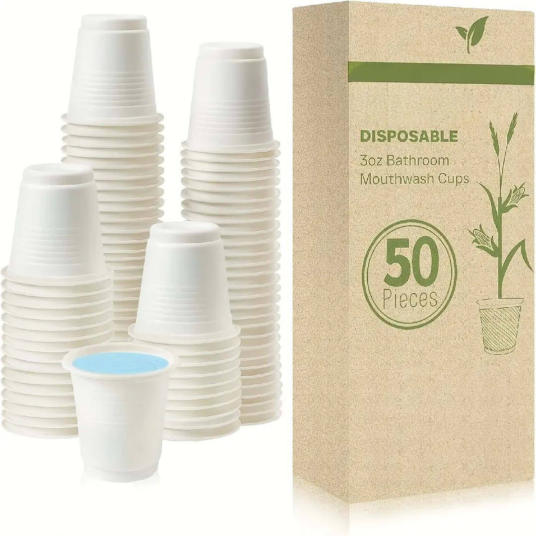 VITSCAN Bathroom Cups Available in Packs of 50 Made from And Materials. These Mini Disposable Cups Are Perfect for Rinsing, Drinking, Or Tasting