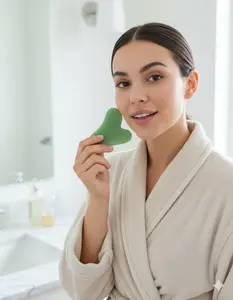 Gua Sha Facial Tools Guasha Tool Gua Sha Jade Stone Manual Massage Sticks for Jawline Sculpting and Puffiness Reducing for Face Body Tensions Reduce Festive Gifts