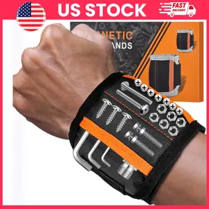 magnetic wristband tool holder, screw holder wristband, tool wristband organizer, DIY tool wrist band, handyman magnetic strap holder, magnetic screw wrist band holder tool storage for men construction carpentry home repair electrician mechanic gift tools