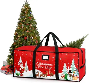 Christmas Tree Storage Bag, Fits Up 7.5 Ft Christmas Tree Durable 600D Oxford Holiday Storage Container with Wide Opening Dual Zippers (Reindeer)