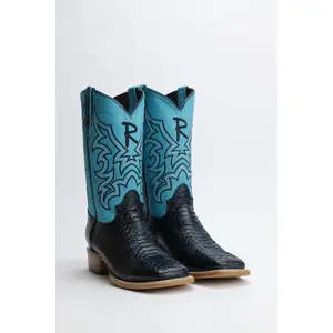 Ranchers Faux Python (Printed Cowhide) - Black/Turquoise