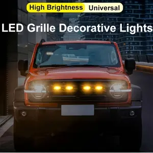 LED Strobe Light Bar Emergency Warning Amber White 4-in-1 Compact Design High Visibility for Trucks Construction Tow Vehicles Winter Safety