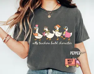 Comfort Colors Silly Teacher Goose Shirt, Silly Goose Teacher Tshirt, Back to School Tee, Teacher Appreciation Gift, Funny Gift for Teacher for Women Spring Classroom Outfit