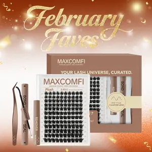 Plush | MaxComfi Voluminous Lashes Without the Bulk Long-Lasting, Waterproof & Super Soft & Thin Band Too |  Waterproof Long-Lasting Natural Daily Volume Style Beginner-Friendly DIY Lashes for Flawless Voluminous Look Trendy Must-Have