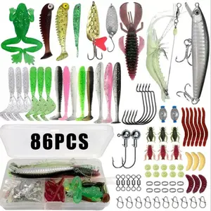 Lure Fishing Set, Artificial Fishing Lure, Freshwater Saltwater Lures, Hard Baits Ray Frog Carp Sesame Shiny Soft Minnow Fish Bait