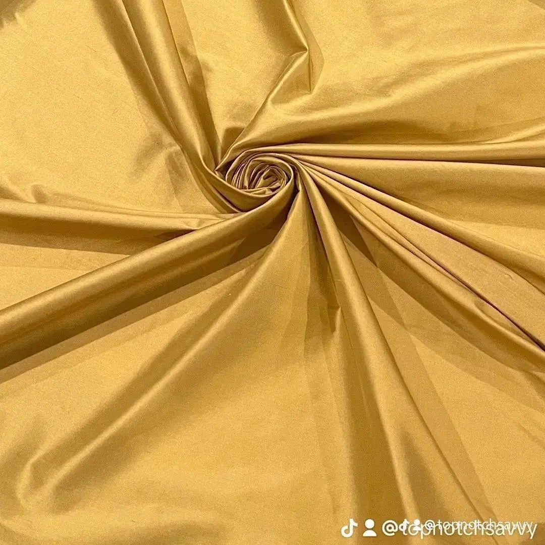TopshopSavvy Beautiful Gold Color Silk Dupion 54" Wide Handloom Fabric Best for Apparel & Home Decor Sold by the Yard