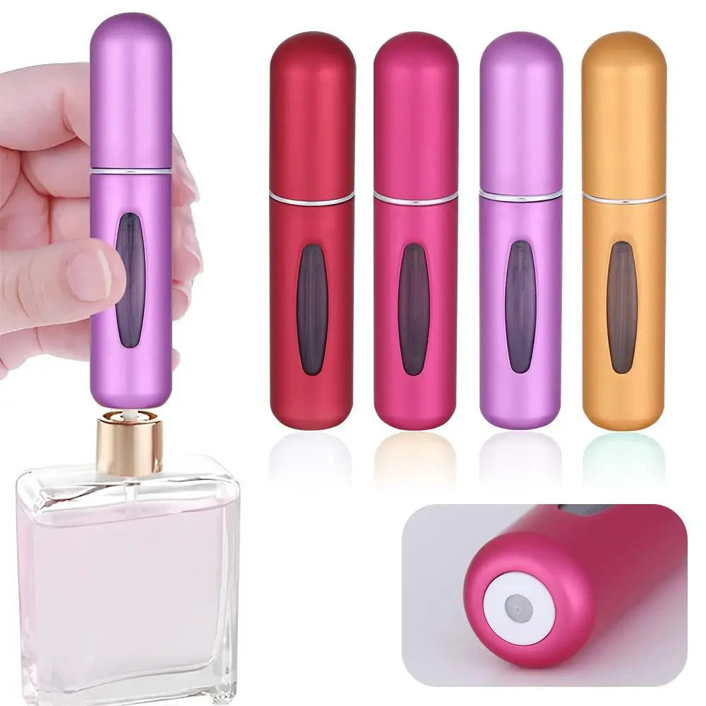 Travel 5ml Perfume Spray Dispenser Bottle, 4pcs/set Press Empty Spray Bottles, Portable Makeup Tools for Travel, Lightweight Cosmetic Organiser, Chris