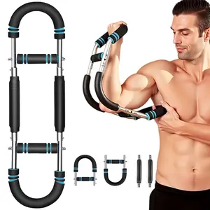 TikTokShopBlackFriday 40lb-80lb Adjustable Power Twister Bar - Portable Arm & Chest Trainer with Steel Spring, Detachable Design & Full-Body Workout for Home Gym