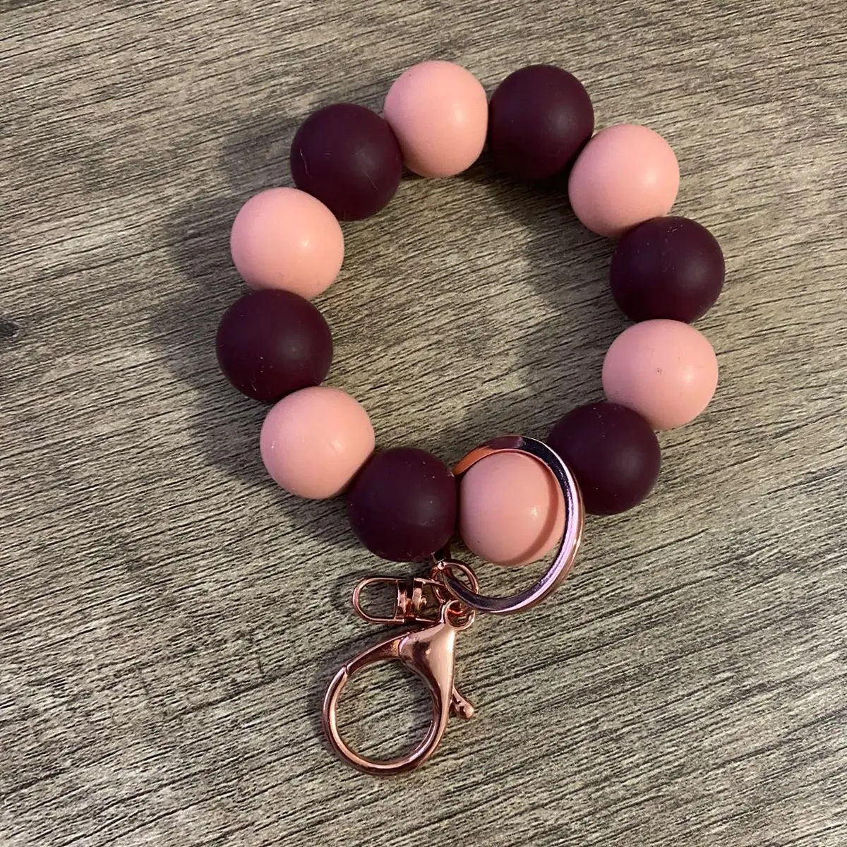 Pink & Burgundy mini wristlet