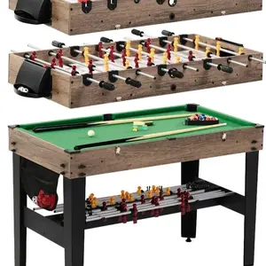 Combo Game Table 48" 3-in-1 - Pool Air Hockey & Foosball - Perfect Gift for Kids Teens Adults - Space Saving Design - Durable Quality Build - Indoor Entertainment Center