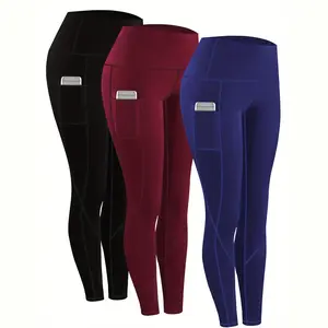 Women’s High-Waisted Leggings with Practical Pockets, Sporty Yoga Pants for Running, Exercise & Fitness Workouts high-waist gym seamless woman