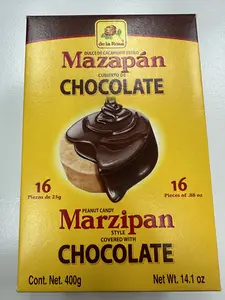 De La Rosa Chocolate Covered Mazapan, Peanut Candy 16 Piece Box mexican chocolate