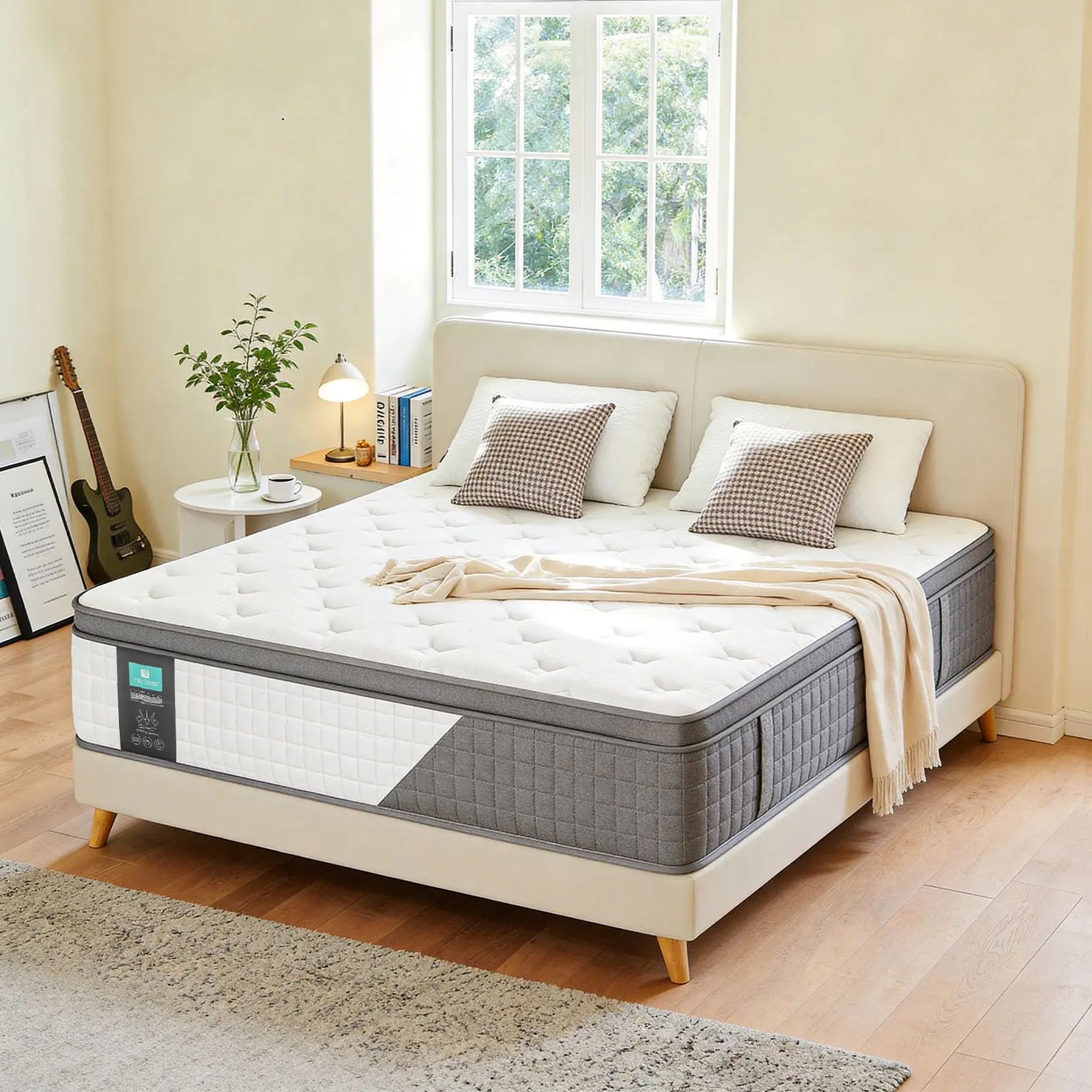 10/12/14 Inch Twin Queen King Mattress，(2026 Upgraded) Luxury Hybrid Mattress in a Box, Medium Plush Memory Foam, Ideal for Side & Back Sleepers,  Cooling Fabric, Edge Support, Motion Isolation, CertiPUR-US Certified